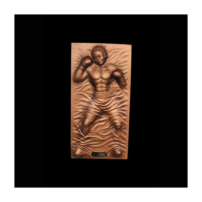 Boxer als bronzefarbende Wandtafel verkleinert Diverse Dekoelemente