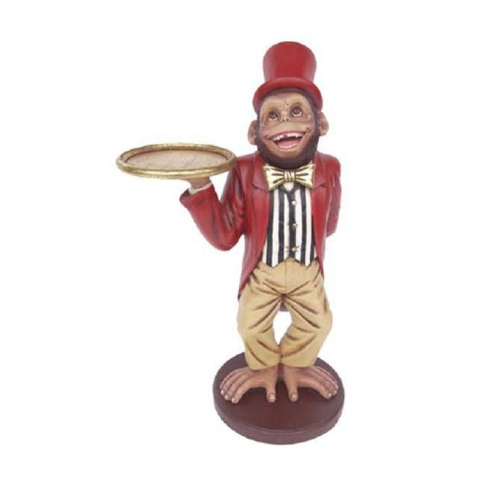 Affe als Butler lebensgroß Dekorationsfigur