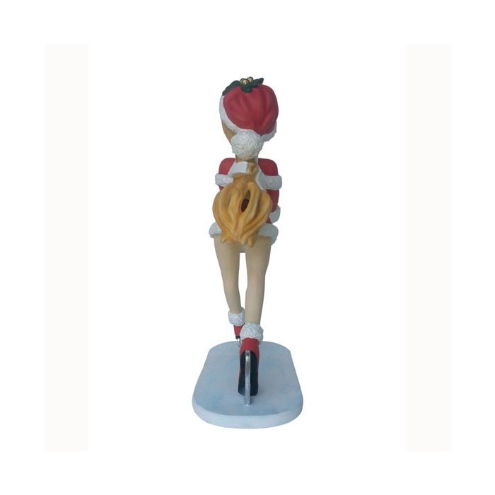 Weihnachtsmädchen auf Schlittschuhen mit Geschenk lebensgroß Deko- & Werbefigur