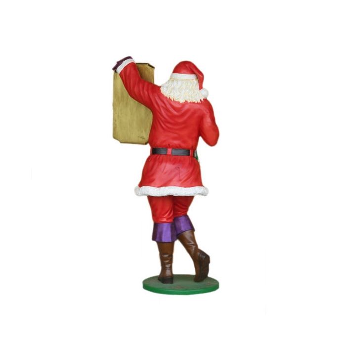 Schwuler Weihnachtsmann mit Angebotstafel lebensgroß Deko- & Werbefigur