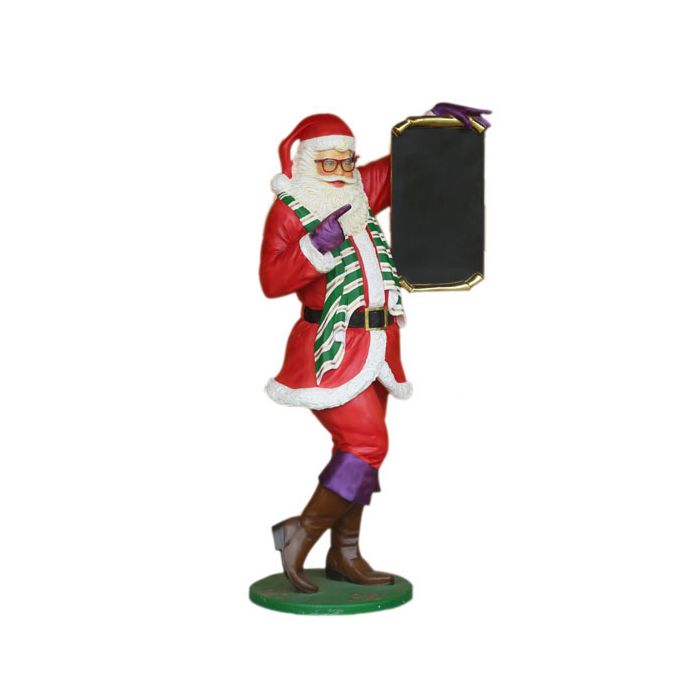 Schwuler Weihnachtsmann mit Angebotstafel lebensgroß Deko- & Werbefigur