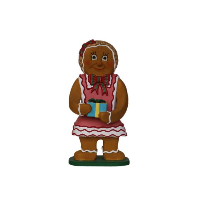 Lebkuchen-Mädchen mit Geschenk vergrößert Diverse Dekoelemente