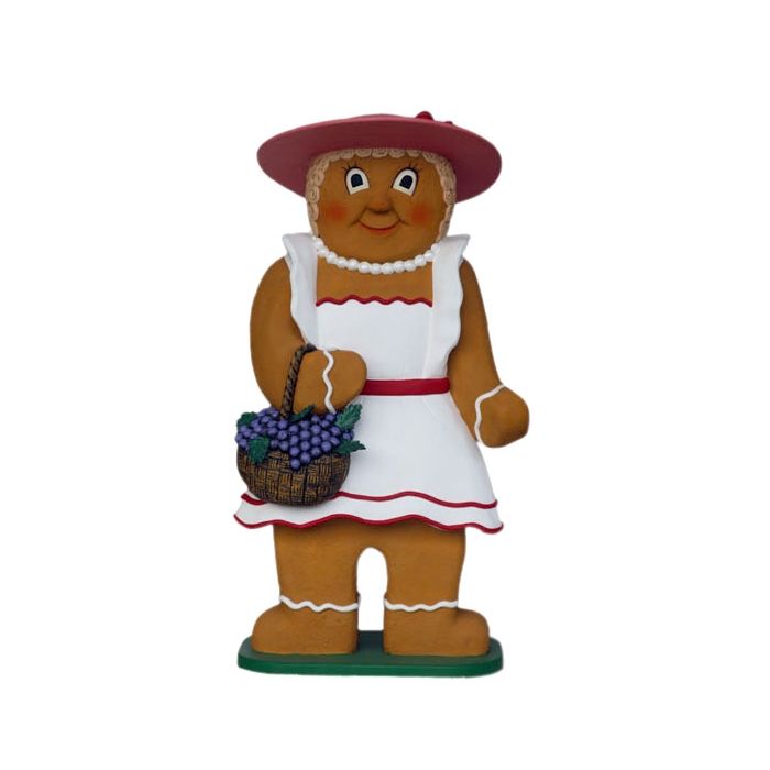 Lebkuchen-Frau mit Kleid und Handtasche vergrößert Diverse Dekoelemente