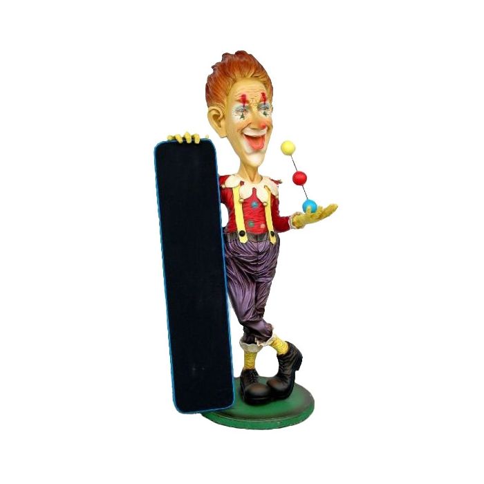 Clown mit Angebotstafel lebensgroß Deko- & Werbefigur