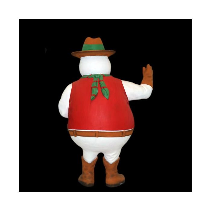 großer Schneemann als Sheriff mit Zuckerstangen lebensgroß Deko- & Werbefigur
