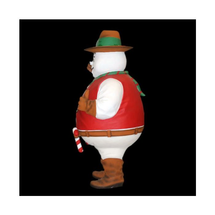 großer Schneemann als Sheriff mit Zuckerstangen lebensgroß Deko- & Werbefigur