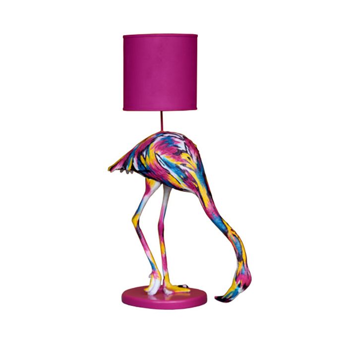 bunter Flamingo als Stehlampe lebensgroß Dekorationsfigur, Beleuchtung