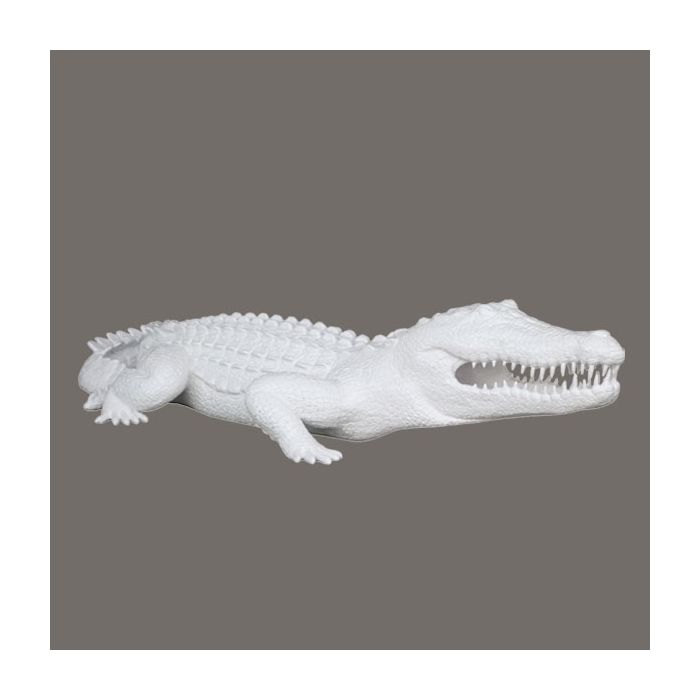 weißes Krokodil lebensgroß Dekorationsfigur