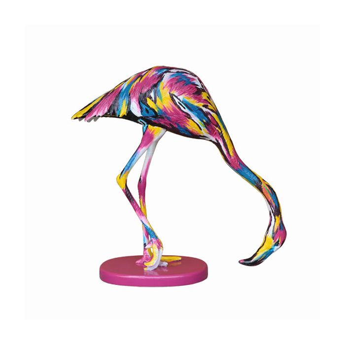 bunter Flamingo lebensgroß Dekorationsfigur