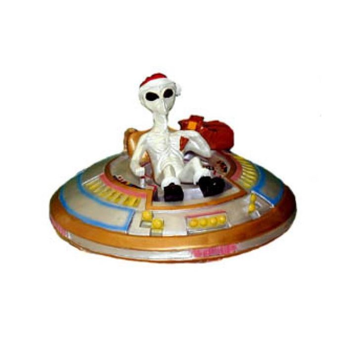 Alien in UFO verkleinert Dekorationsfigur