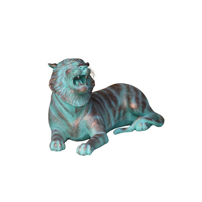 liegender Tiger in Bronzeoptik lebensgroß Deko- & Werbefigur