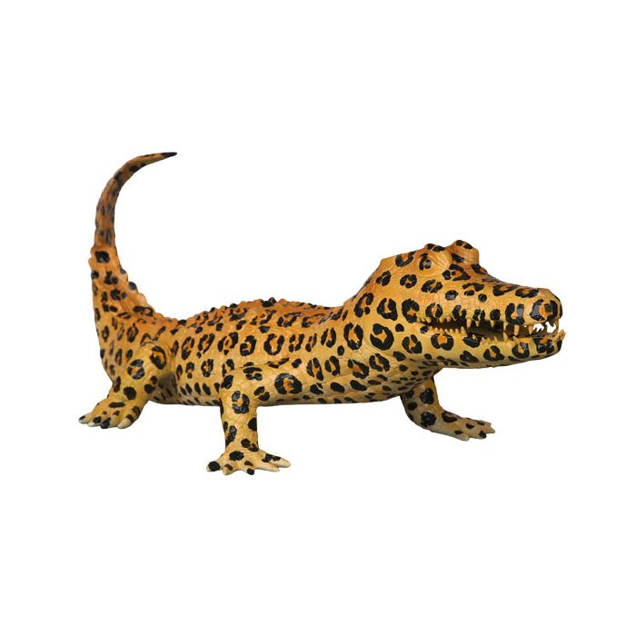 Kaiman im Leopardenlook lebensgroß Deko- & Werbefigur