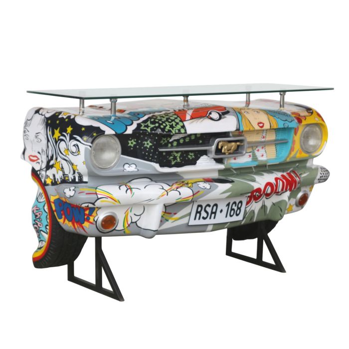 Ford Mustang Konsoltisch im PopArt-Stil lebensgroß Tisch