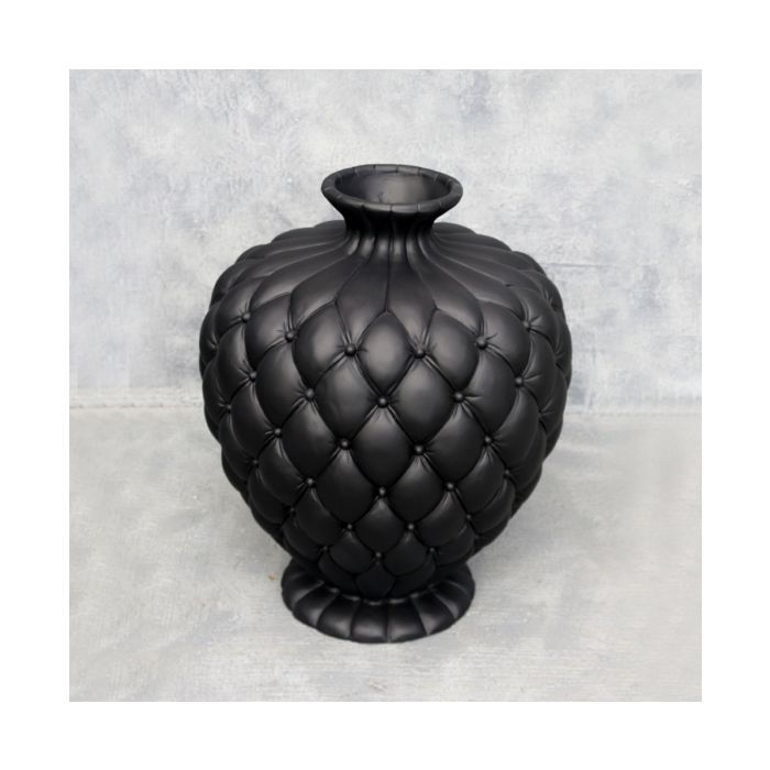 Vase Chesterfield schwarz auf Podest keine Angabe Diverse Dekoelemente, Bepflanzungsmöglichkeit