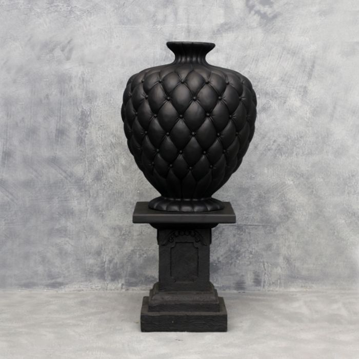 Vase Chesterfield schwarz auf Podest keine Angabe Diverse Dekoelemente, Bepflanzungsmöglichkeit