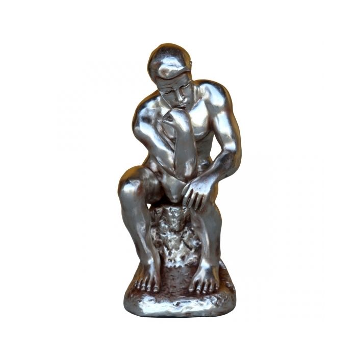 Der Denker in Silber metallic verkleinert Dekorationsfigur