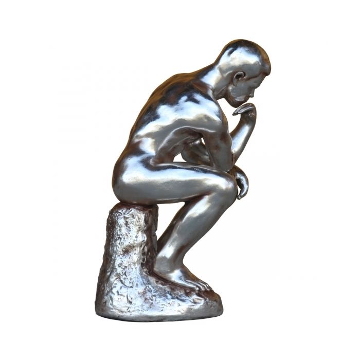 Der Denker in Silber metallic verkleinert Dekorationsfigur