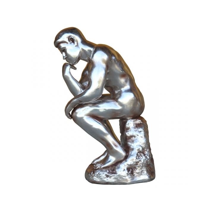 Der Denker in Silber metallic verkleinert Dekorationsfigur