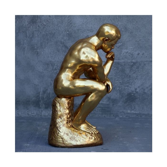 Der Denker in Gold metallic verkleinert Dekorationsfigur