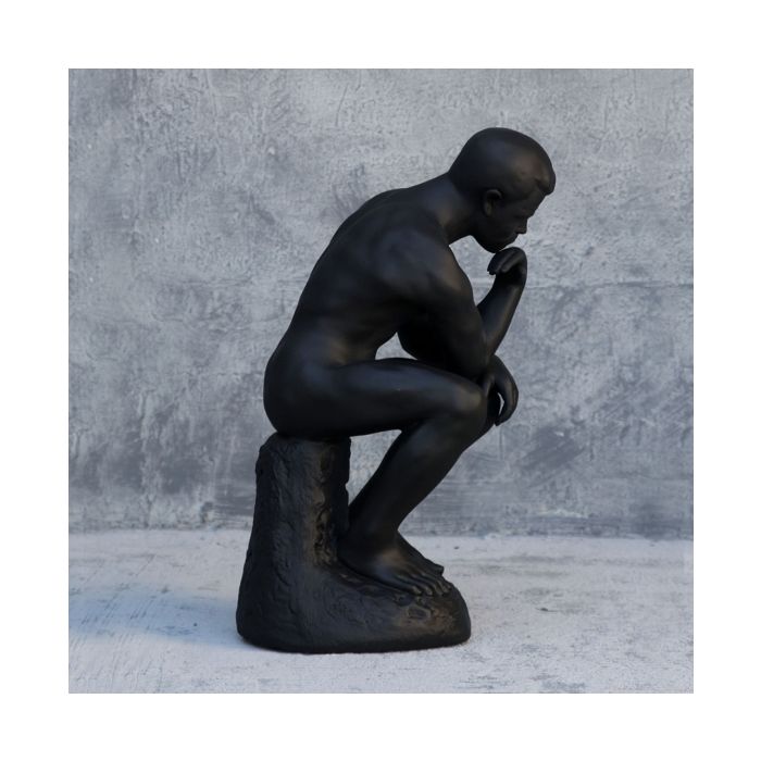 Der Denker in matt schwarz verkleinert Dekorationsfigur