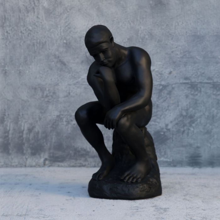 Der Denker in matt schwarz verkleinert Dekorationsfigur