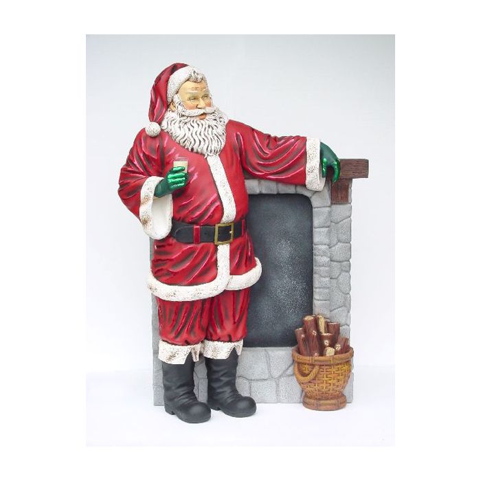 Weihnachtsmann am Kamin lebensgroß Deko- & Werbefigur