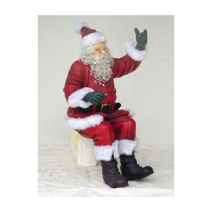 Weihnachtsmann winkend lebensgroß Dekorationsfigur