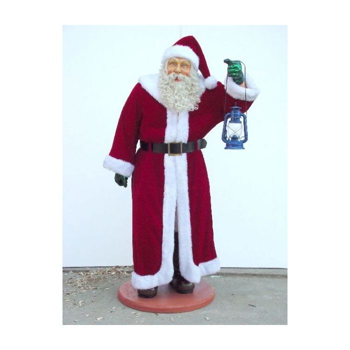 Weihnachtsmann mit Stoffmantel naturgetreu lebensgroß Deko- & Werbefigur
