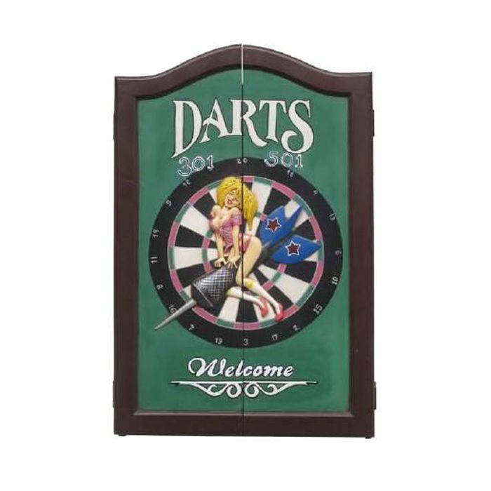 Girl-Dartkasten lebensgroß Diverse Funktionen