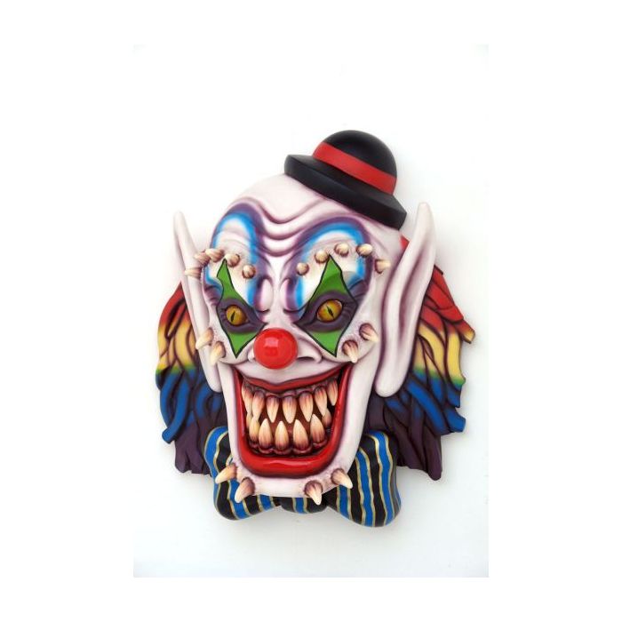 Angsteinflößende Clown Maske für Wand verkleinert Deko- & Werbefigur