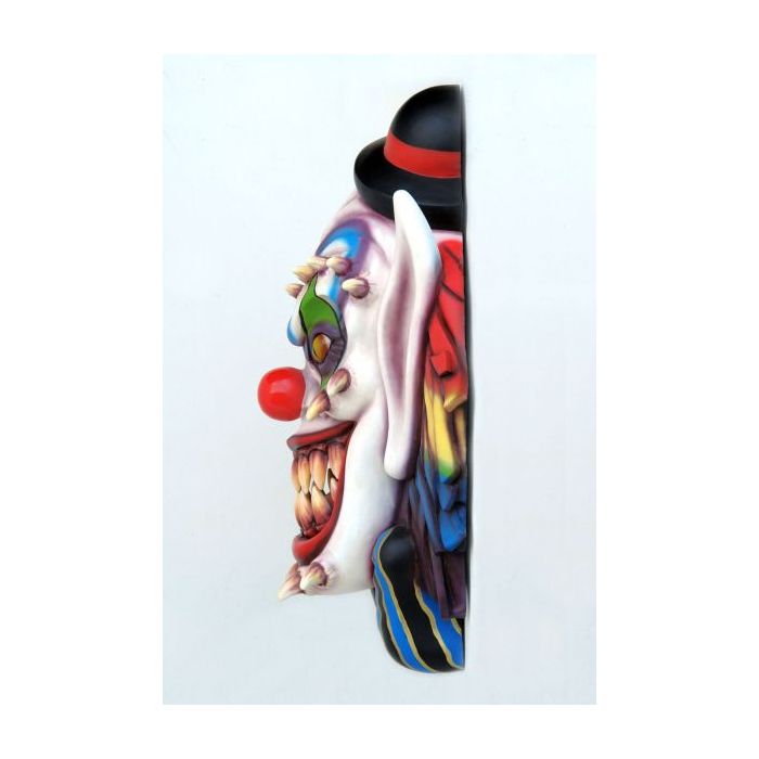 Angsteinflößende Clown Maske für Wand verkleinert Deko- & Werbefigur