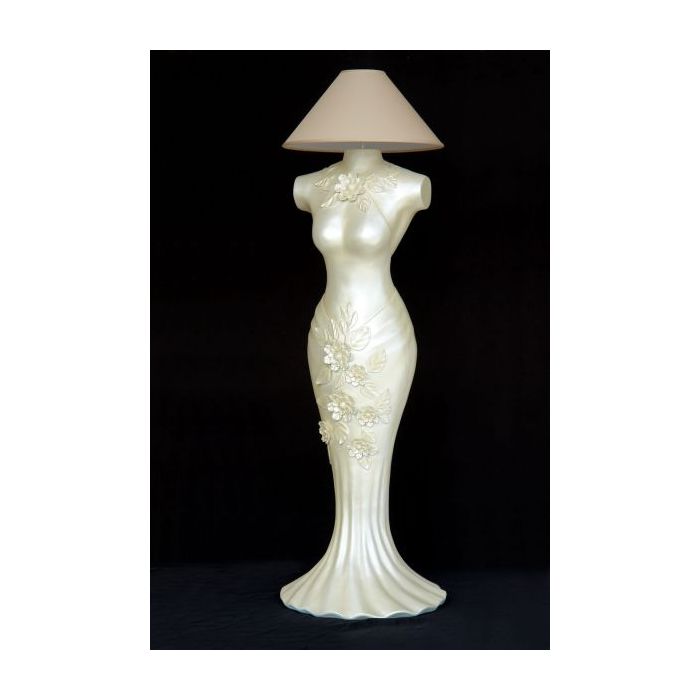 Lady Lampe mit Schirm lebensgroß Beleuchtung
