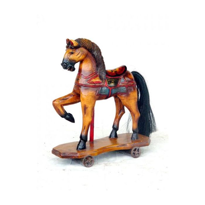 Nostalgiepferd auf Rädern verkleinert Dekorationsfigur