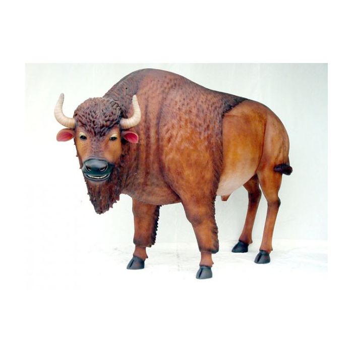 Buffalo mit Hörnern lebensgroß Deko- & Werbefigur