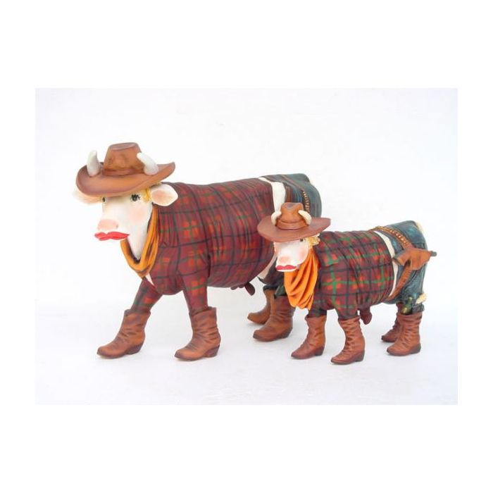 Cowboy Kuh Medium verkleinert Dekorationsfigur