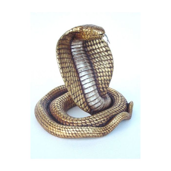 Goldene Cobra lebensgroß Dekorationsfigur