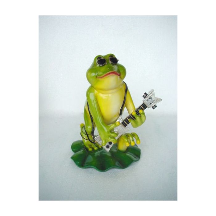Frosch mit Gitarre verkleinert Dekorationsfigur