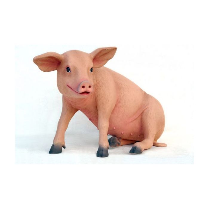 Ferkel das Schwein sitzend lebensgroß Dekorationsfigur