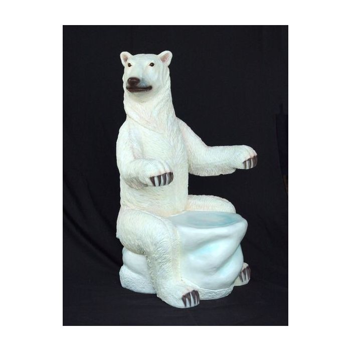 Polarbär Sitz lebensgroß Dekorationsfigur, Sitzmöglichkeit
