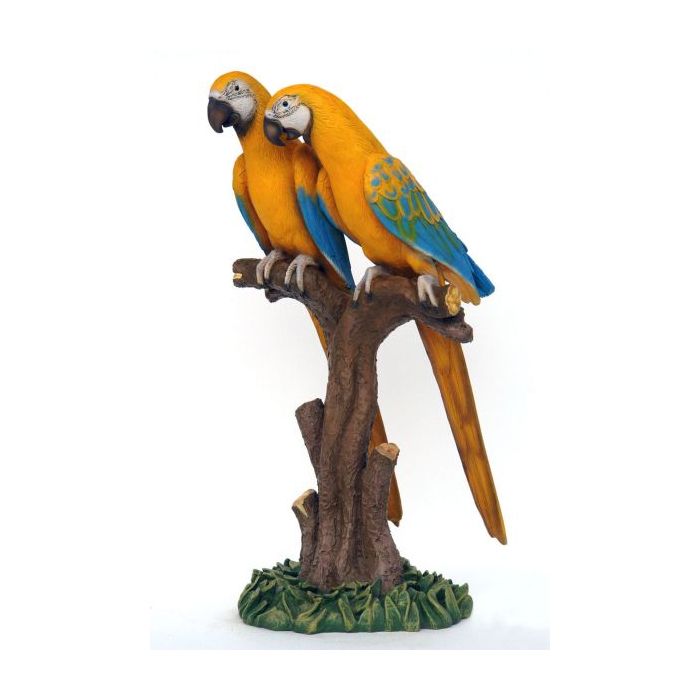 Orangenes Ara Pärchen lebensgroß Dekorationsfigur