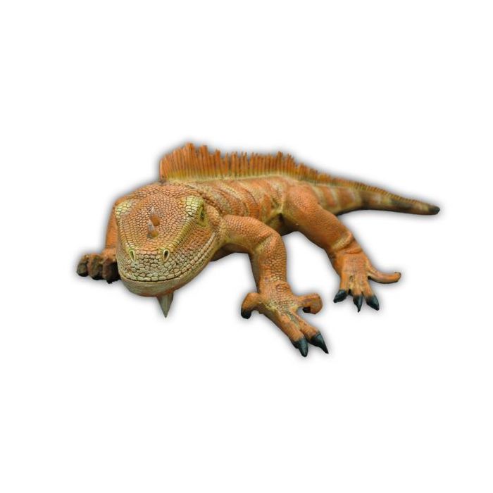 Leguan Orange lebensgroß Dekorationsfigur