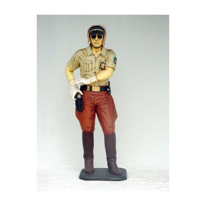 Policeman mit Waffe lebensgroß Deko- & Werbefigur
