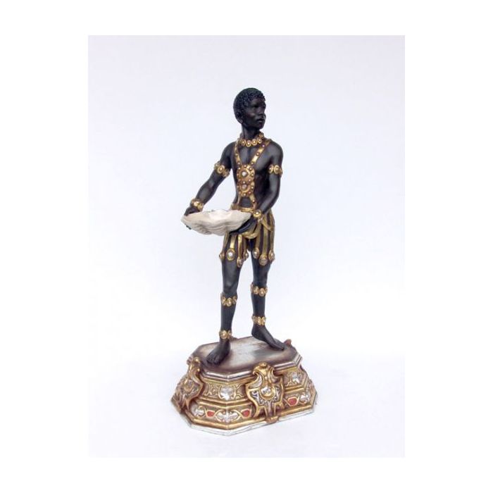 Mohr mit Muschel verkleinert Dekorationsfigur