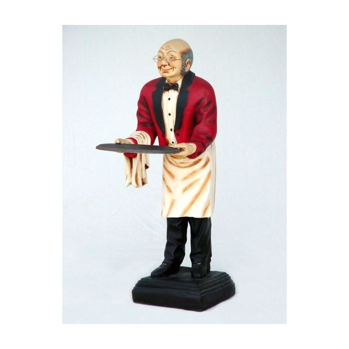 Alter französischer Kellner Klein verkleinert Dekorationsfigur