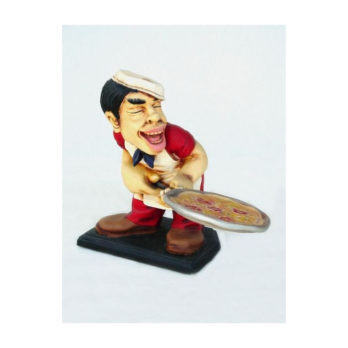 Pizzabäcker Rot klein verkleinert Dekorationsfigur