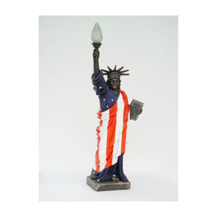 Freiheitsstatue mit Lampe American Flag klein verkleinert Beleuchtung