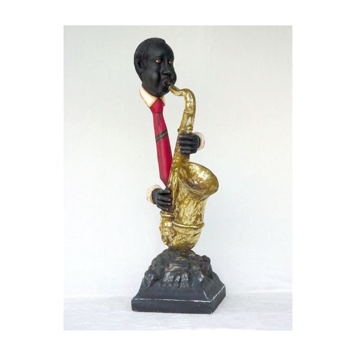Moderner Saxophonist ohne Körper lebensgroß Deko- & Werbefigur