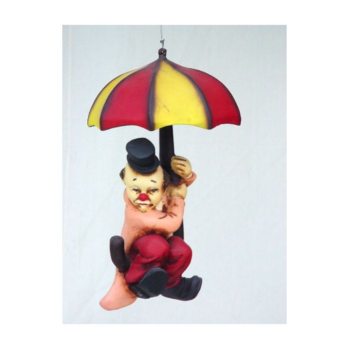 Clown fliegend mit Sonnenschirm verkleinert Dekorationsfigur