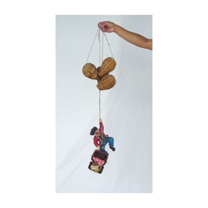 Clown mit Rattan Ballons verkleinert Dekorationsfigur