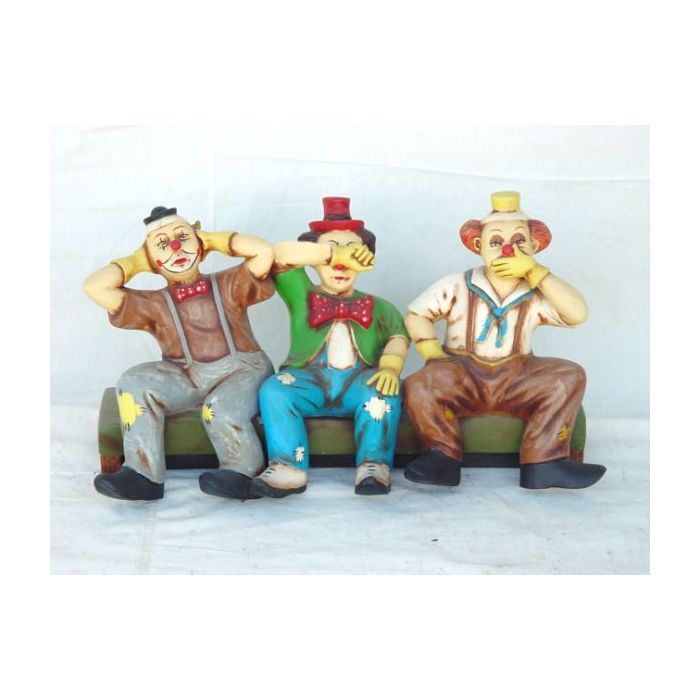 Clowns auf Bank verkleinert Dekorationsfigur